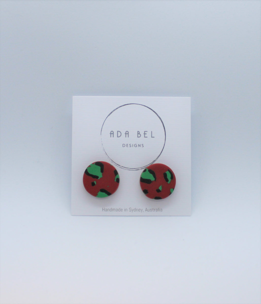 Christmas Leopard Red - Round Stud