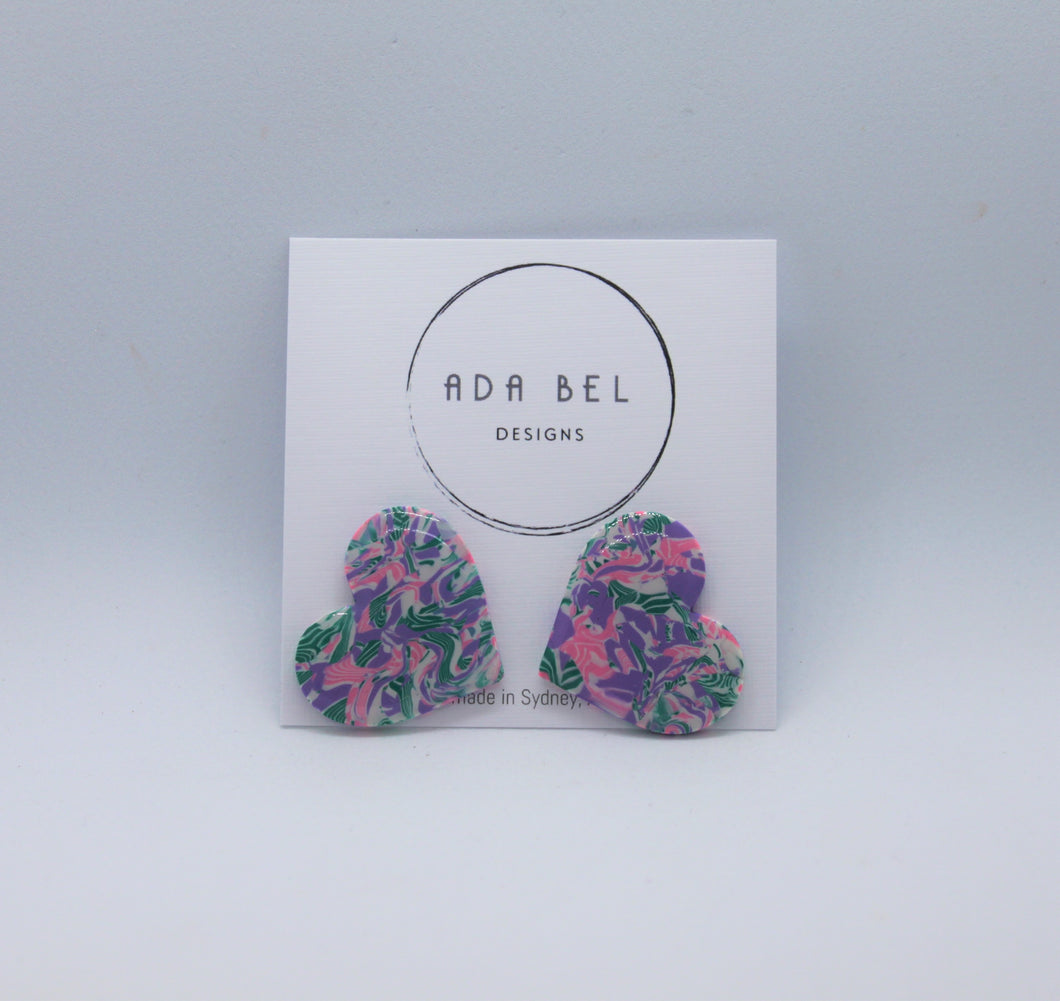 Pastel Garden - Heart Stud Resin No.1