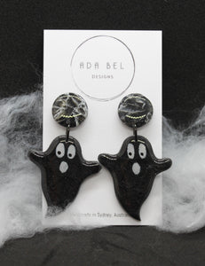 Halloween - Marble RESIN - Ghost Dangle