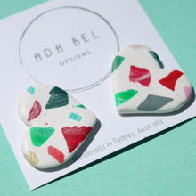 Load image into Gallery viewer, Christmas Terrazzo - Heart Stud
