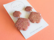 Load image into Gallery viewer, Random Resin - Dusty Pink Glitter Mini Fan-cy Dangle
