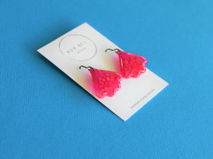 Random Resin - Pink Petal Dangle with Black Hook