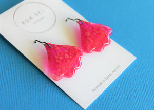 Random Resin - Pink Petal Dangle with Black Hook