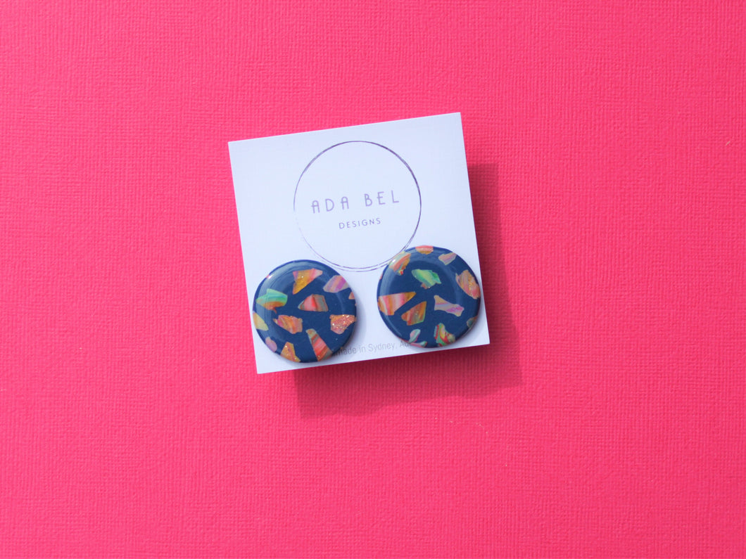 TERRAZZO DAY AND NIGHT - XL Round Stud Navy